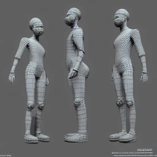 KREA - 3d scan t-pose stock rigged model blender maya viking cyber ninja