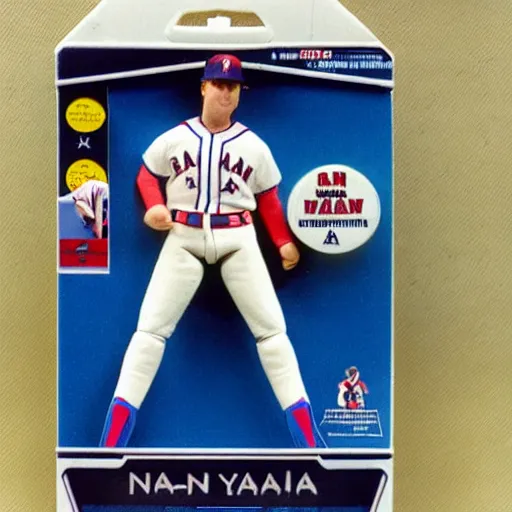 Prompt: “Nolan Ryan as a 1980s Kenner action figure”