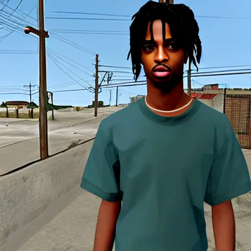 Image similar to Playboi Carti in GTA San Andreas, PlayStation 2 graphics, low poly model