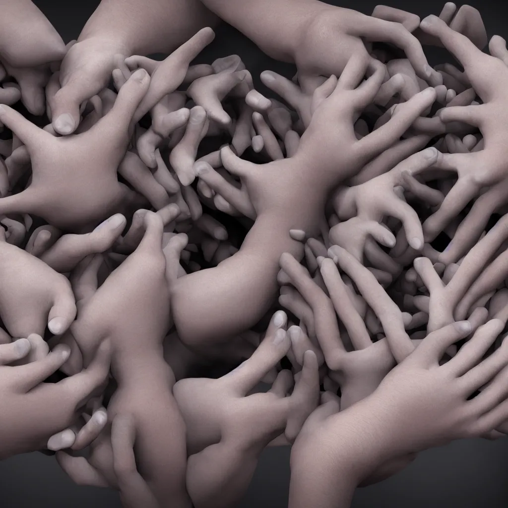 Image similar to hands holding dozens of human eyeballs, octane render, photo realistic, hyper realistic, 8 k resoluton in the style of alvin schwartz