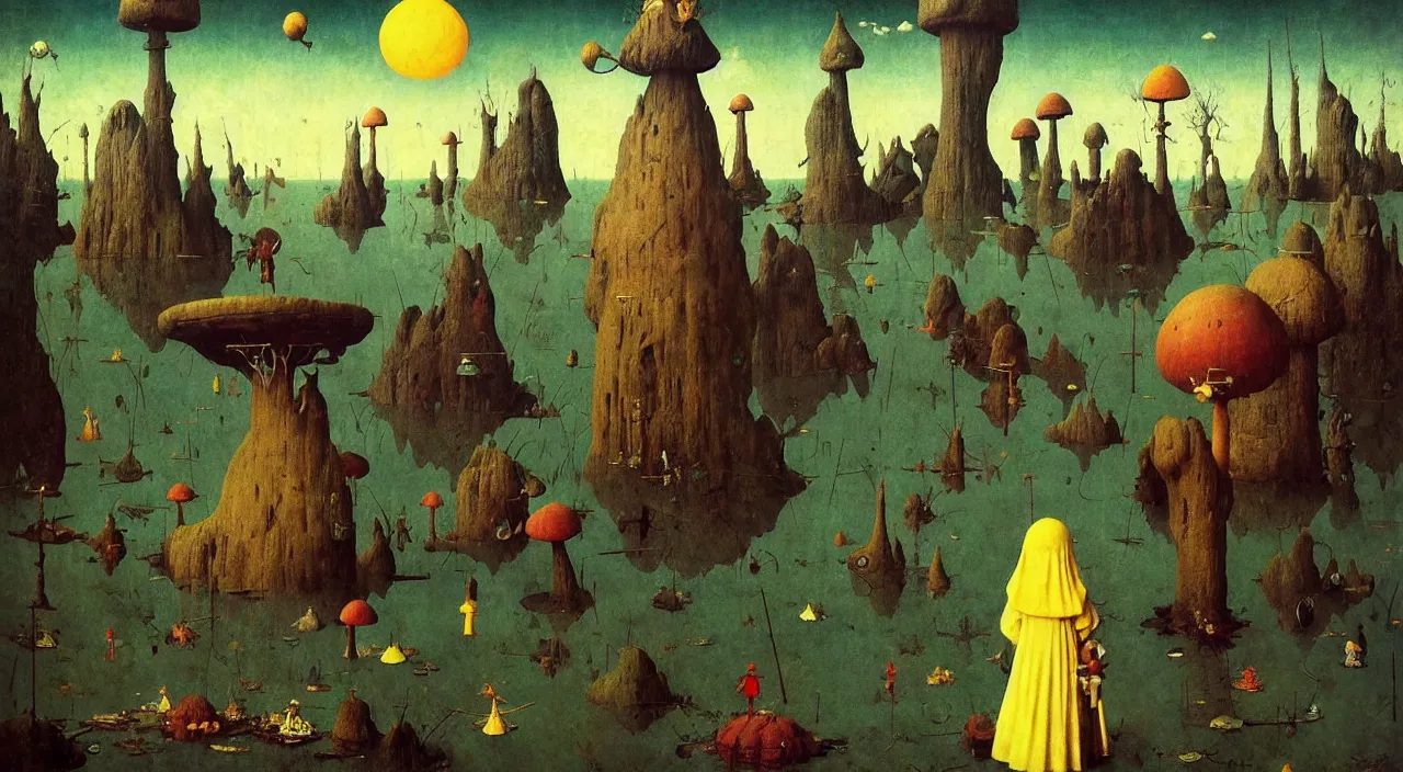 Image similar to single flooded simple!! toadstool tower anatomy, very coherent and colorful high contrast masterpiece by norman rockwell franz sedlacek hieronymus bosch dean ellis simon stalenhag rene magritte gediminas pranckevicius, dark shadows, sunny day, hard lighting