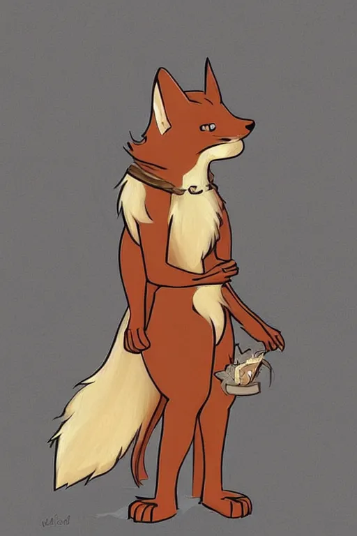 Image similar to a cute medieval anthropomorphic fox with a fluffy tail, comic art, trending on furaffinity, cartoon, kawaii, backlighting, furry art!!!, cool shading, concept art