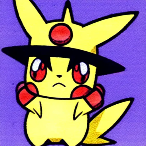 Image similar to Pichu Pokemon anime wearing a straw hat by Ken Sugimori