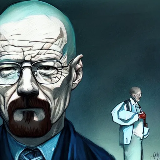 Prompt: painting of walter white as a hogwarts student, illustration, artistic, colorful, hyper detailed, in the style of greg rutkowski