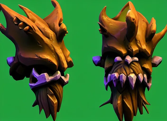 Prompt: festeroot treant head, stylized stl, 3 d render, activision blizzard style, hearthstone style, darksiders art style