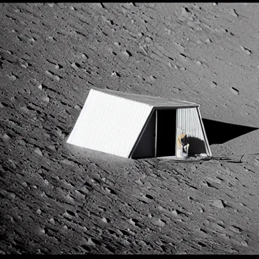 Prompt: a shed on the moon