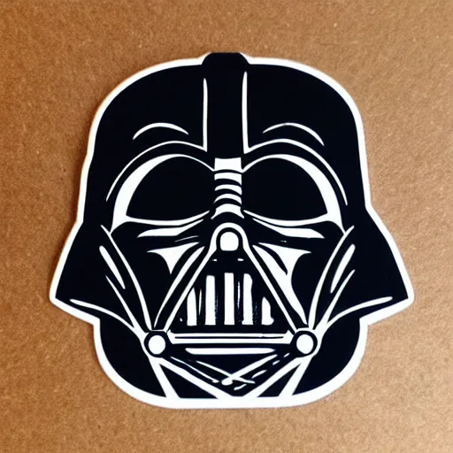 Image similar to symmetrical die cut sticker, darth vader