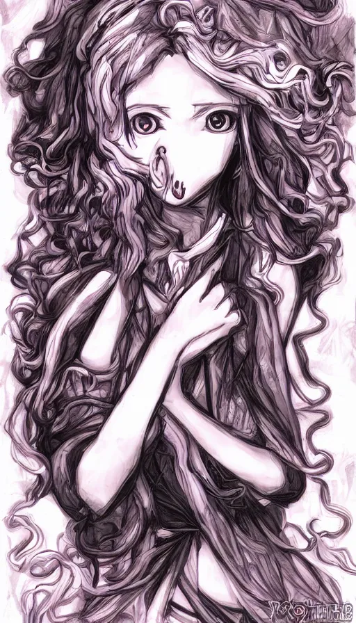 Image similar to illustration of anime girl in the style of Ayami Kojima