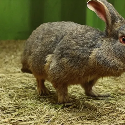 Prompt: a rabbit instead of a velociraptor in jurassic park