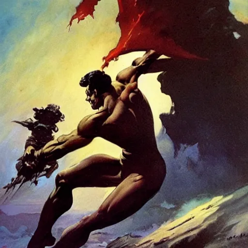 Image similar to ganandorf by frank frazetta