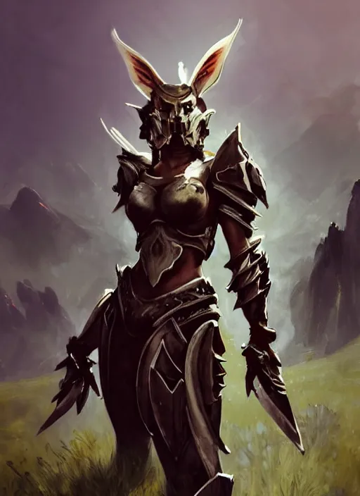 Image similar to A combination of Ashley Greene, Adriana Dxim, Grace Kelly as a Charr from Guild Wars 2 wearing Forerunner Armor from Halo, countryside, calm, fantasy character portrait, dynamic pose, above view, sunny day, artwork by Jeremy Lipkin and Giuseppe Dangelico Pino and Michael Garmash and Rob Rey, very coherent asymmetrical artwork, sharp edges, perfect face, simple form, 100mm