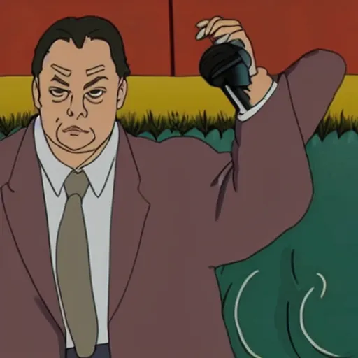 Prompt: viktor orban in a studio ghibli movie, screenshot