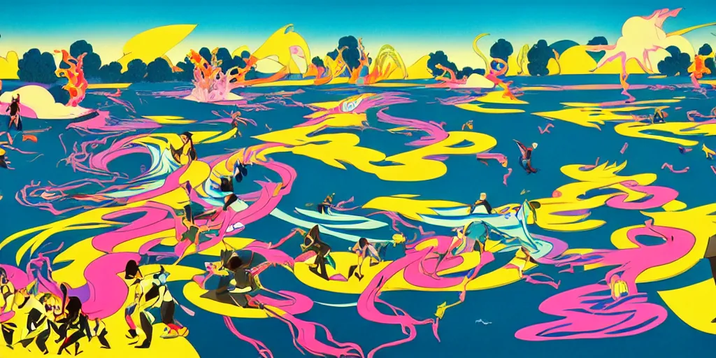 Image similar to river to the bank by tomokazu matsuyama, trending on artstation