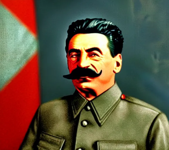 Image similar to photograph of Stalin making a silly face, 8k resolution, high detail, ULTRA REALISTIC VFX, reflections, cinematic shot