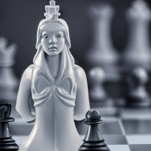 Prompt: anya taylor joy as a chess piece