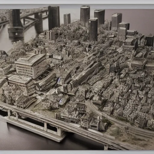 Prompt: city designed by albert einstein, 1930 diorama