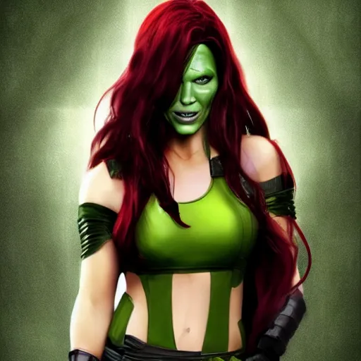 Prompt: full body portrait of kate beckinsale as gamora ( guardians of the galaxy ), beautiful face, digital art