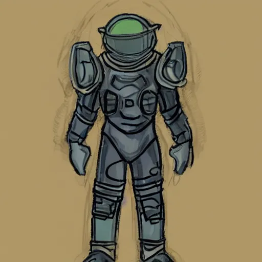 Image similar to cat wearing space armor sketch