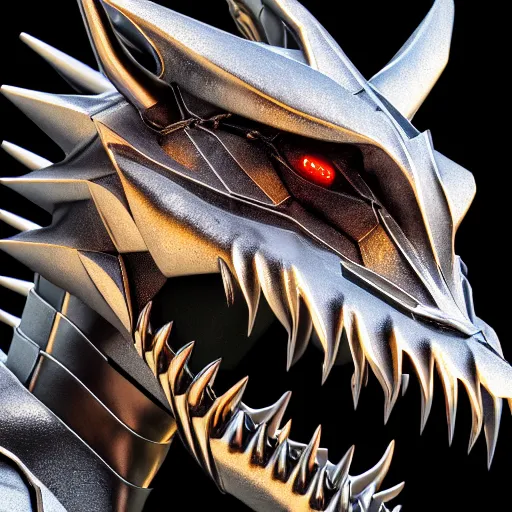 Image similar to close up bust shot, realistic detailed stunning beautiful armored anthropomorphic humanoid female robot dragon, looking to the side, sleek streamlined armor and design made of steel, sharp claws and sharp teeth, Slick LEDs, standing on two legs, on the beach during sunset, high quality, cinematic art, sunset lighting, artstation, deviantart, furaffinity