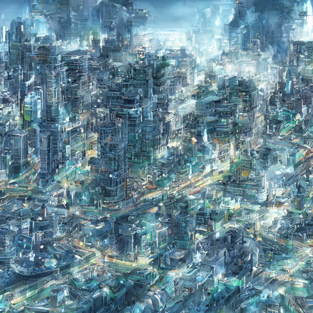 Prompt: city of the future, digital art