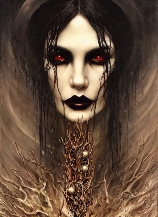 Image similar to mystic cult vampire woman, painted face, dark mystical fearful horror, epic surrealism expressionism symbolism, perfect, by karol bak, louise dalh - wolfe, masterpiece