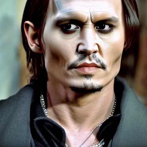 Prompt: Film Still of a Younger Adult Johnny Depp playing Young Adult Voldemort in Harry Potter, Film Still, realistic, hyperrealistic, very realistic, very very realistic, highly detailed, very detailed, extremely detailed, detailed, detailed face, very detailed face, very detailed face, realism, HD Quality, 8k resolution, intricate details, body and head in frame, Real Life