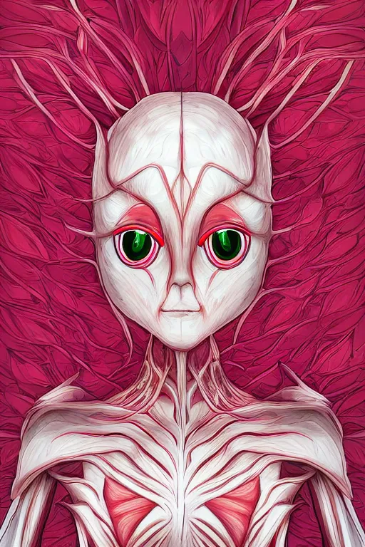 Image similar to radish humanoid, symmetrical, highly detailed, digital art, sharp focus, trending on art station, anime art style