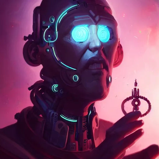 Image similar to a portrait of a cybernetic illuminati occultist, cyberpunk concept art by pete mohrbacher and wlop and artgerm and josan gonzales, digital art, highly detailed, intricate, sci-fi, sharp focus, Trending on Artstation HQ, deviantart, unreal engine 5, 4K UHD image