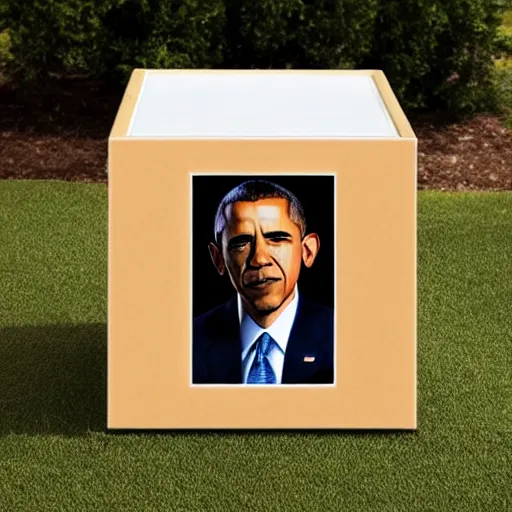 Prompt: obama cube, a cube with all four sides depicting a picture of barack obama