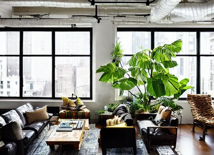 Image similar to ny loft designed by nate berkus with a view of the jungle