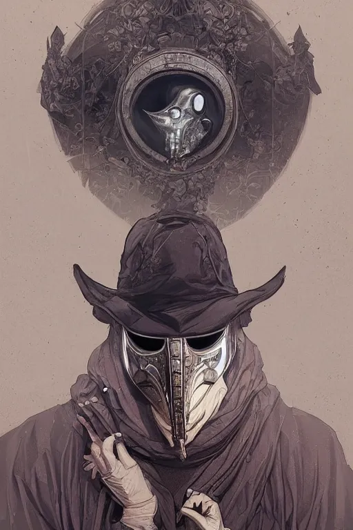 Prompt: plague doctor, plague mask, cyberpunk, intricate, elegant, highly detailed, digital painting, artstation, concept art, smooth, sharp focus, illustration, art by artgerm and greg rutkowski and alphonse mucha