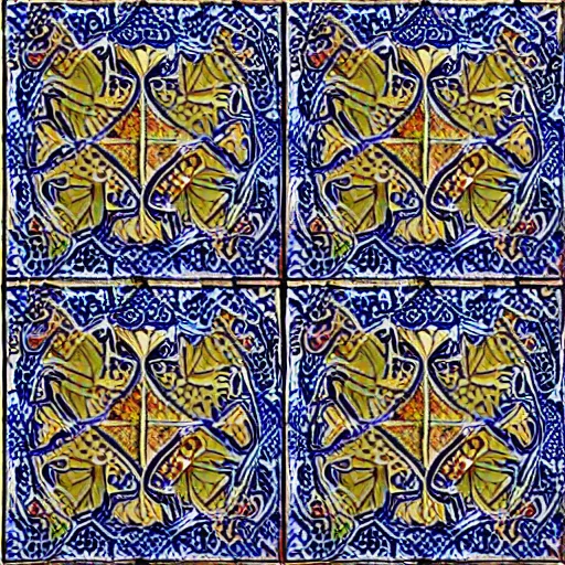Prompt: highly detailed arabic tiles