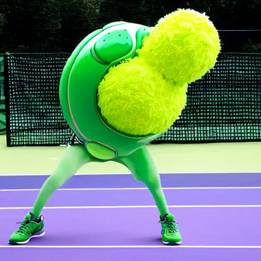 Image similar to a tennis ball monster by jeff koons