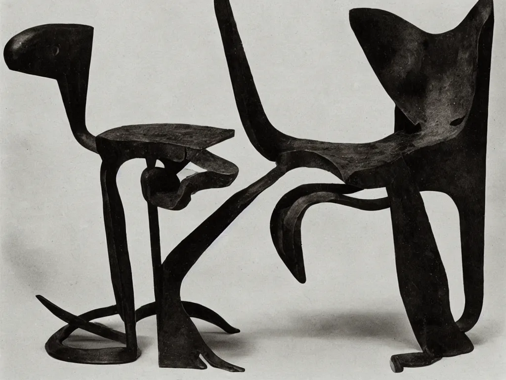 Image similar to flaming brutalist chair with wasp. karl blossfeldt, salvador dali