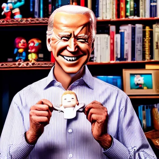 Prompt: “joe Biden wearing pajamas” Funko Pop, figurine, 24mm lens, high resolution 8k, studio lighting