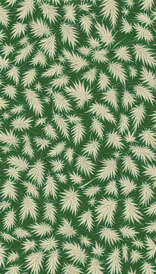 Image similar to pattern with marijuana leaves and coconuts in pastel tone