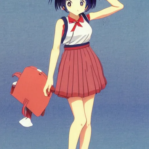 Image similar to beautiful anime high - school girl, full body, 1 / 6 hasui kawase