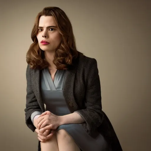 Image similar to a beautiful full body photograph of hayley atwell as the doctor from doctor who, symmetrical face, extreme realism and detail, 8 k, completely framed, direct lighting, 3 5 mm photo, photorealistic, sharp focus