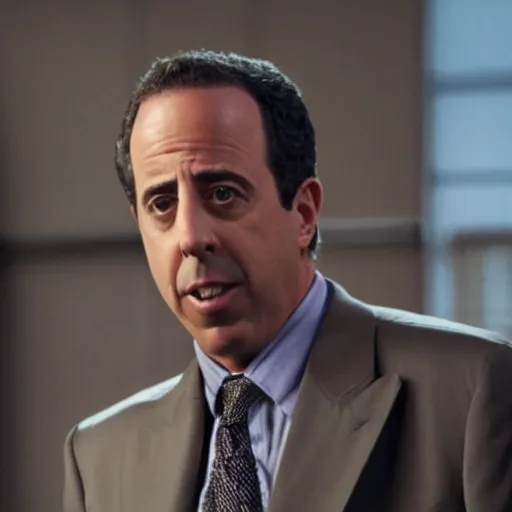 Prompt: Live Action Still of Jerry Seinfeld in Breaking Bad, real life, hyperrealistic, ultra realistic, realistic, highly detailed, epic, HD quality, 8k resolution, body and headshot, film still