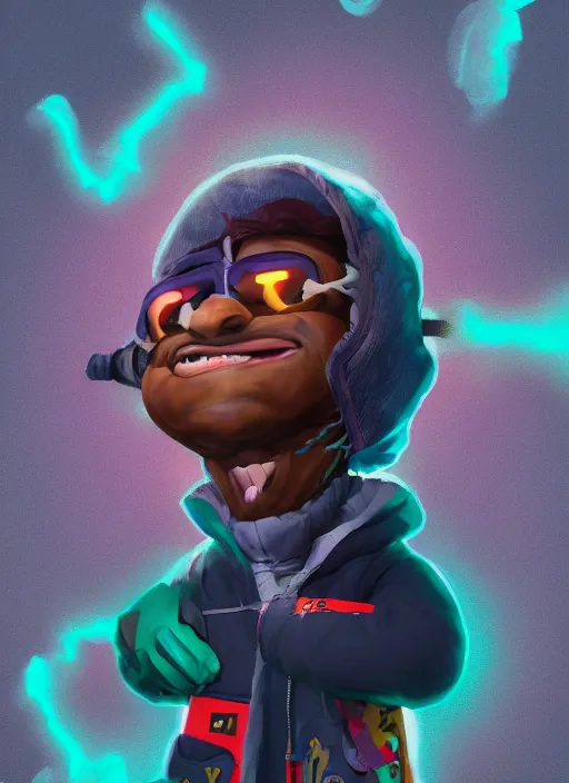 Image similar to ski mask the slump god as a fall guys character, au naturel, hyper detailed, digital art, trending in artstation, cinematic lighting, studio quality, smooth render, unreal engine 5 rendered, octane rendered, art style by klimt and nixeu and ian sprigger and wlop and krenz cushart