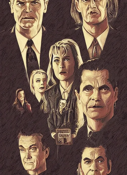 Prompt: twin peaks movie poster art by karen chandler