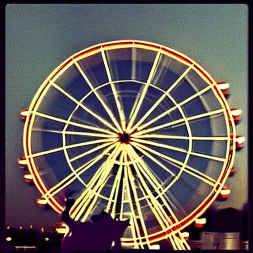 Image similar to !! cat!!, ferris wheel, feline, award winning photo