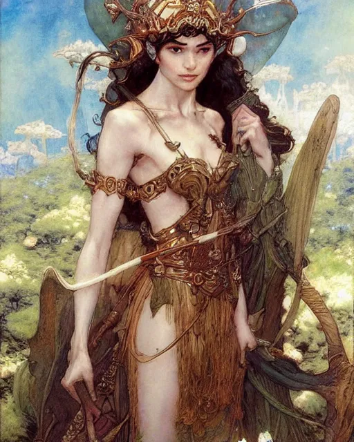 Prompt: a beautiful elf princess by Edgar Maxence and Ross Tran and Michael Whelan and Frank Frazetta