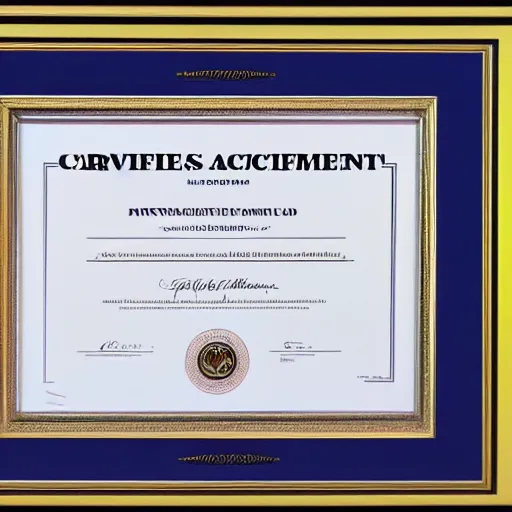 Prompt: a certificate of achievement which certifies that preston is better than a lesbian