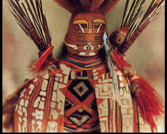 Image similar to detailed photo of a Hopi kachina dolls, by Alphonse Mucha, sharp high quality