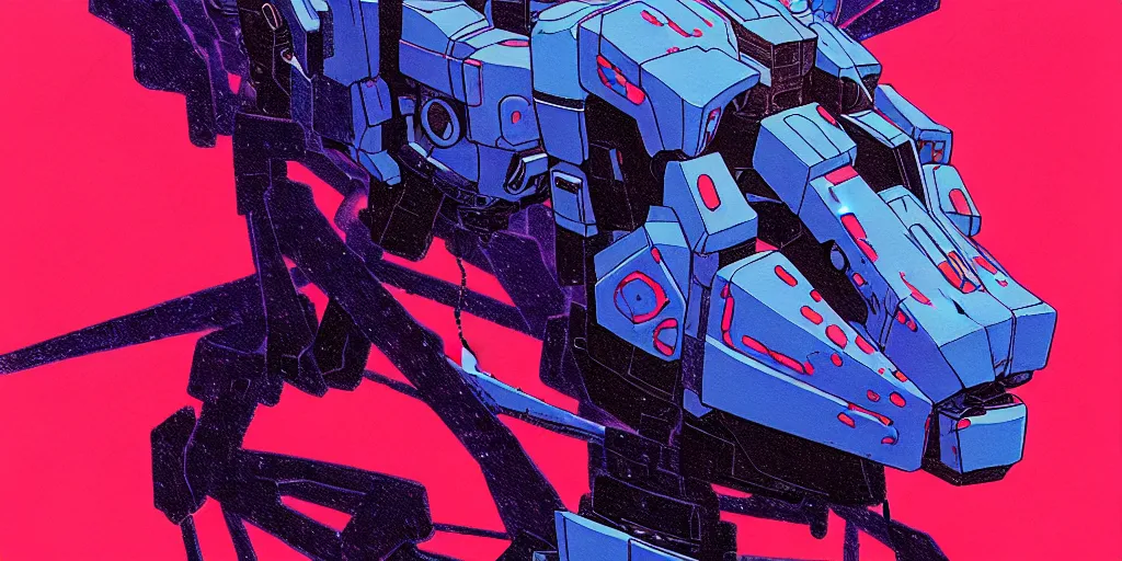 Prompt: risograph grainy painting of gigantic huge evangelion - like complicated agundam mech face with a lot of details and lasers covered ooze, by moebius and dirk dzimirsky and satisho kon, close - up wide portrait