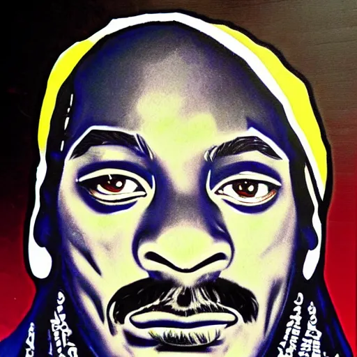 Prompt: snoop dogg from scaterred news paper, by mimmo rottela pop art