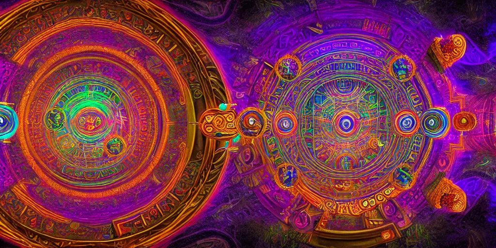 Prompt: dmt temple, sacred geometric buildings housing dmt time elves, psychedelic architecture, soul frequency, 8 k resolution, highly detailed,