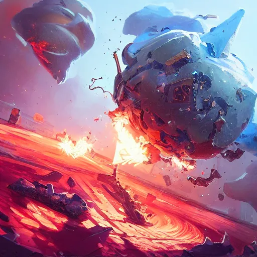 Image similar to arcane style bomb, 💣 💥, 💣 💥, 💣 💥💣 💥, bomb explosion, 💣 💥, 💣 💥, 💥, explosion art by Greg Rutkowski, concept art by Tooth Wu, blizzard warcraft artwork, hearthstone card game artwork, exploding, grenade explosion