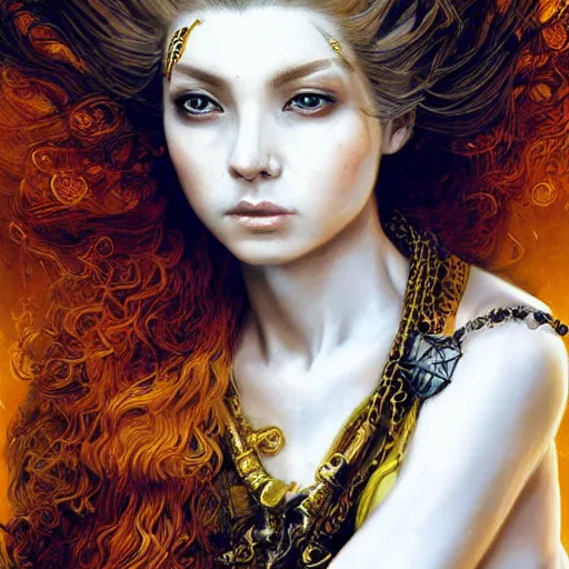 Image similar to portrait, headshot, insanely nice hair style, dramatic hair color, digital painting, of a old 17th century, old cyborg merchant, amber jewels, baroque, ornate clothing, scifi, realistic, hyperdetailed, chiaroscuro, concept art, art by Franz Hals and Jon Foster and Ayami Kojima and Amano and Karol Bak,